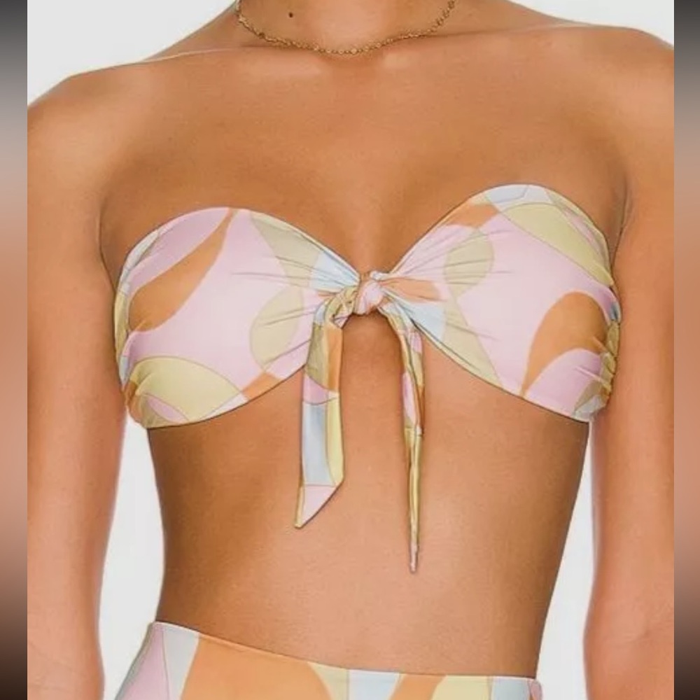 Beach Riot Women's Sophie Waikiki Wave Strapless Bandeau Bikini Top - Size L